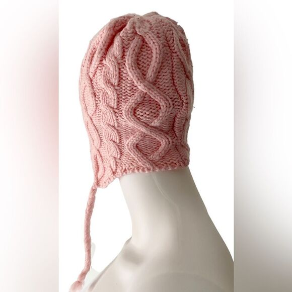 Girl’s Acrylic Knit Winter Hat with chin ties - Picture 3 of 9